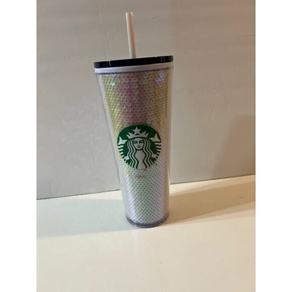 Starbucks Winter Holiday Christmas 2020 White Sequin Tumbler Cup Venti c